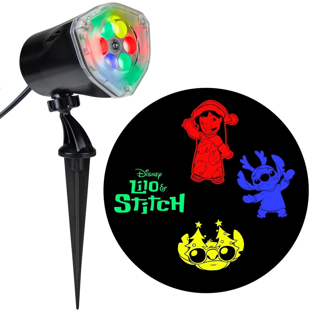 Disney Lilo and Stitch LED Whirl-A-Motion Holiday Projector Lights Up New